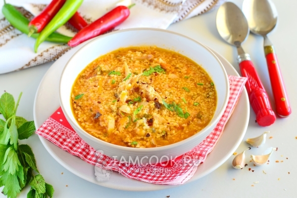 Фото марокканского куриного супа с кускусом