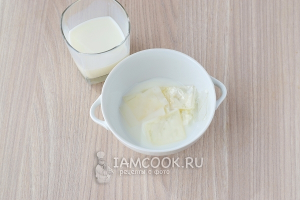 Залить желатин молоком