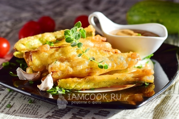 Рецепт кабачков в кляре с чесноком