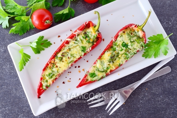 Рецепт перца, фаршированного сыром, в духовке