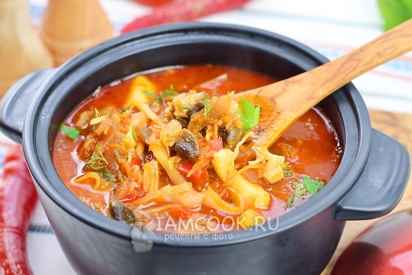 Рецепт борща с грибами