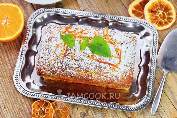 Рецепт постного апельсинового кекса на апельсиновом соке