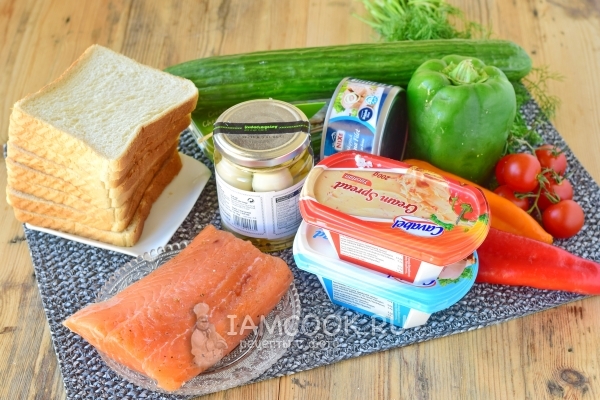 Ингредиенты для бутербродного торта «Праздничный»