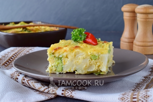 Рецепт запеканки из брокколи и цветной капусты