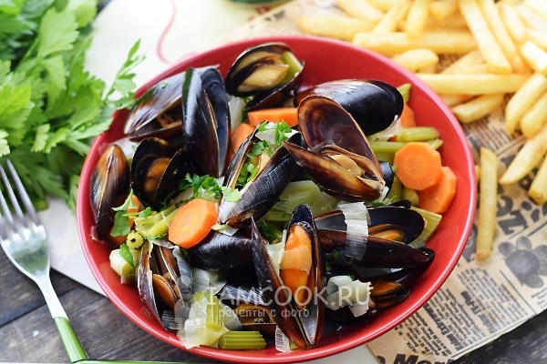 Рецепт мидий по-бельгийски