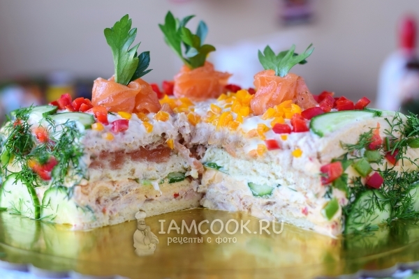 Бутербродный торт «Праздничный»