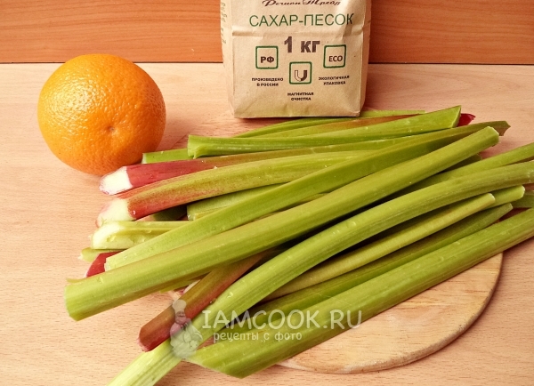 Ингредиенты для варенья из ревеня с апельсином