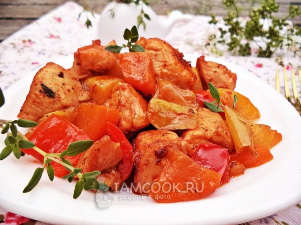 Рецепт овощного рагу с куриной грудкой
