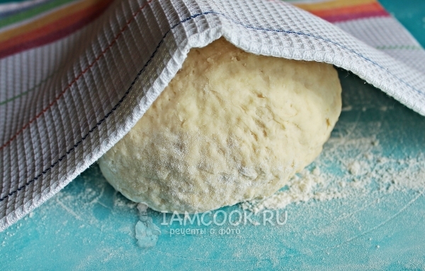 Накрыть тесто полотенцем