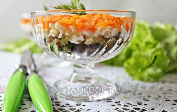 Рецепт салата с говяжьей печенью и солеными огурцами