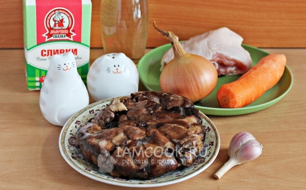 Ингредиенты для грибного супа со сливками