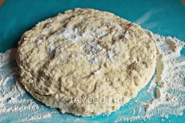 Выложить тесто на поверхность с мукой