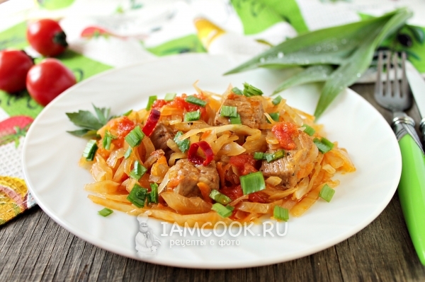 Фото бигуса из свежей капусты и мяса