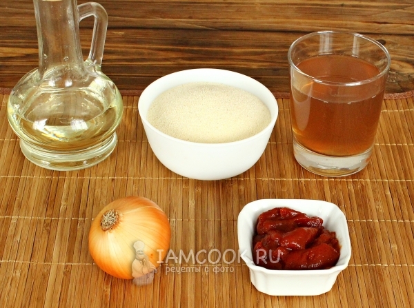 Компоненты для икры из манки и селедки