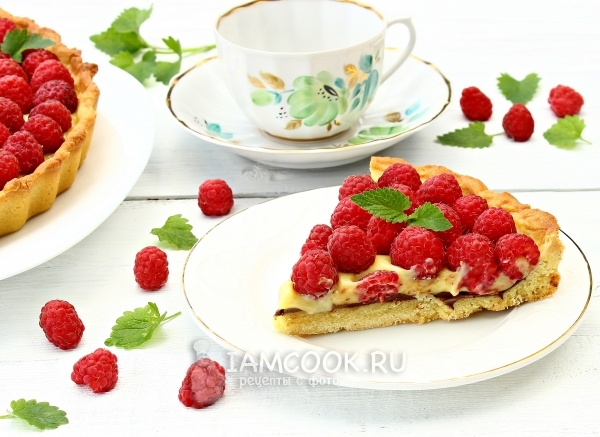 Фото тарта с малиной