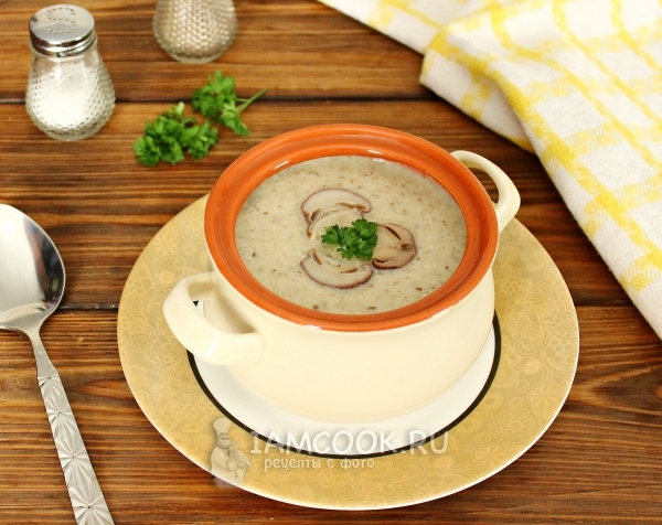 Фото грибного супа-пюре из замороженных белых грибов