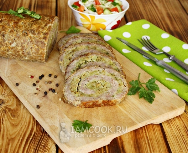 Фото мясного рулета с начинкой из брокколи