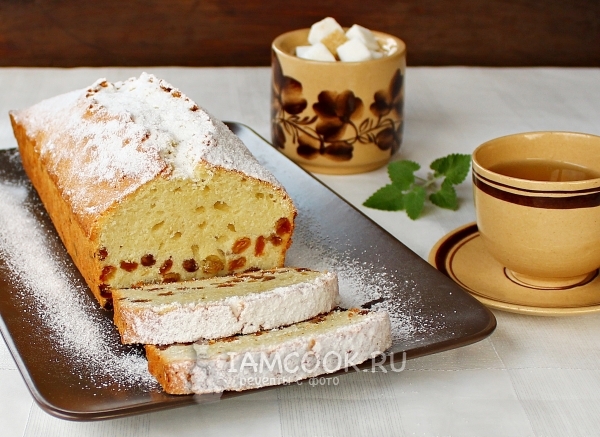 Рецепт песочного кекса с изюмом