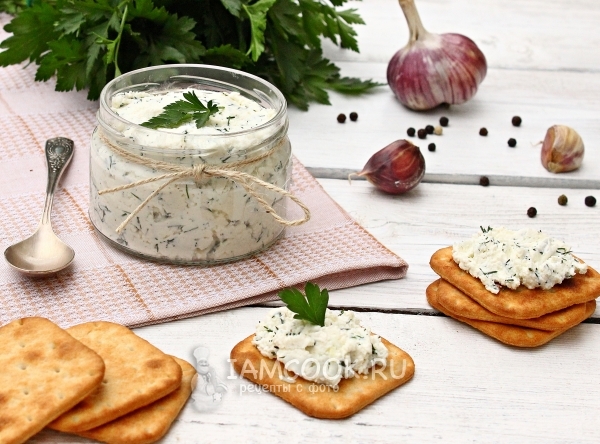 Рецепт творога с чесноком и зеленью