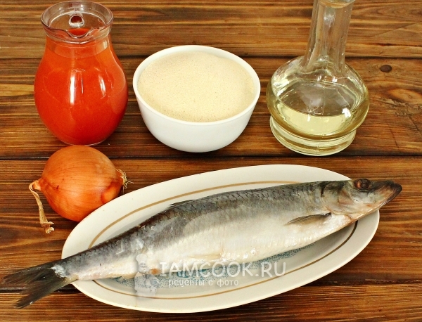Ингредиенты для икры из манки и селедки