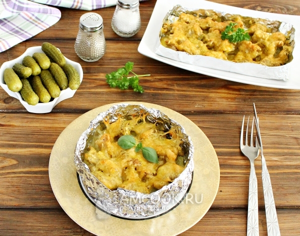 Фото картошки с мясом в фольге порционно