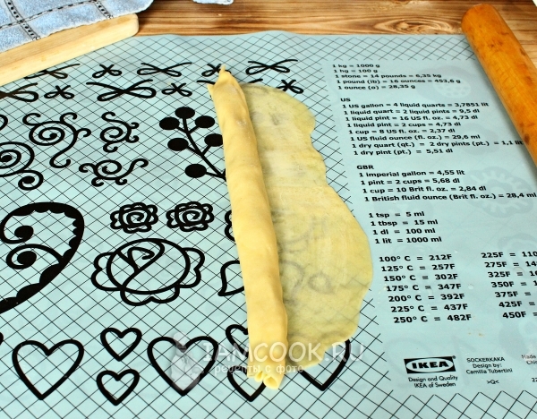 Свернуть тесто в рулет