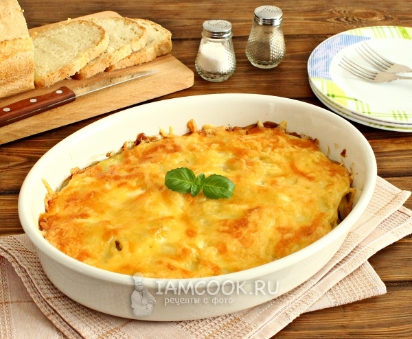 Фото мяса по-французски с картошкой и грибами