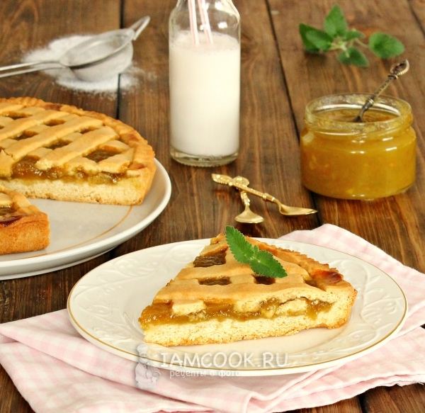 Фото песочного пирога с вареньем на скорую руку