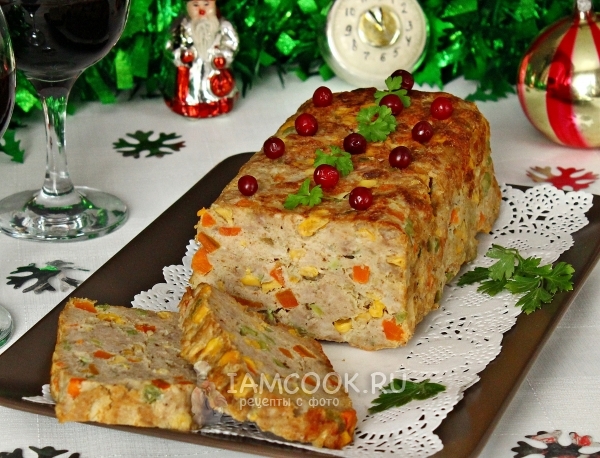 Рецепт мясного рулета «Конфетти»