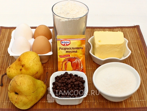 Ингредиенты для пирога с грушами в духовке