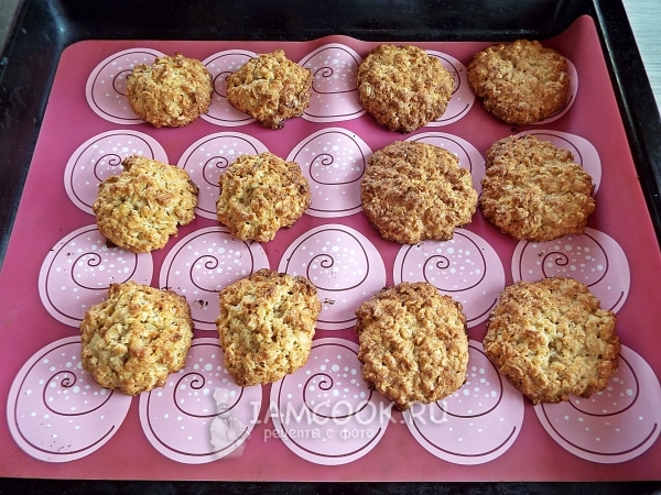 Рецепт овсяного печенья с медом (из хлопьев)