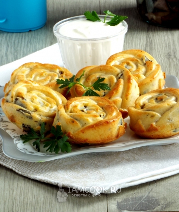 Фото маффинов с грибами и сыром