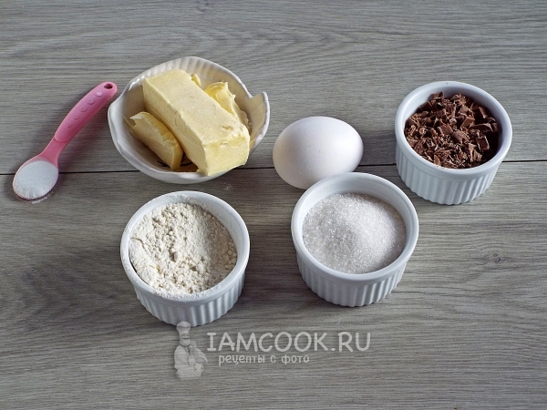 Ингредиенты для печенья с шоколадной крошкой