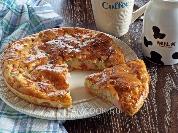 Фото пирога с ветчиной и сыром
