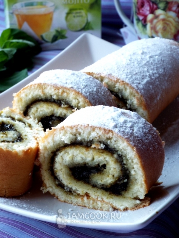 Рецепт бисквитного рулета с варенье