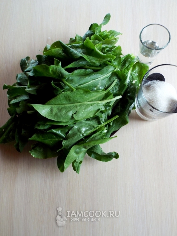 Ингредиенты для варенья из щавеля