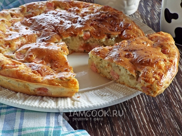 Рецепт пирога с ветчиной и сыром