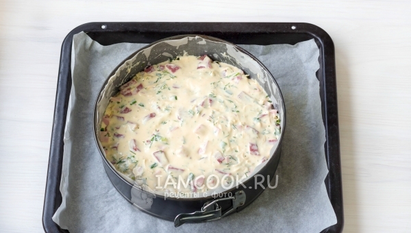 Залить начинку тестом