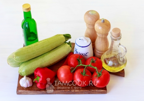 Ингредиенты для «Тещиного языка» из кабачков на зиму