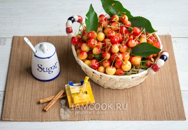 Ингредиенты для варенья из черешни без косточек