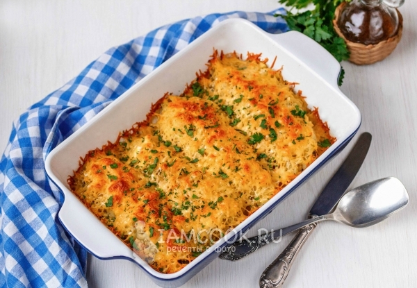 Рецепт куриной грудки «под шубой» в духовке