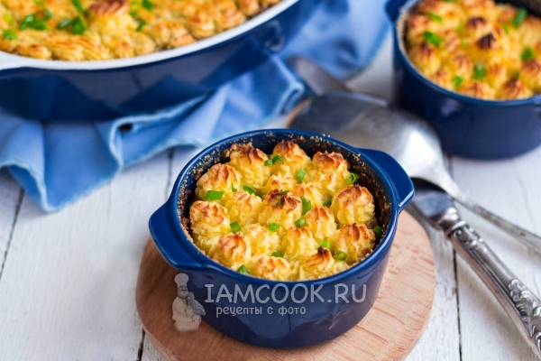 Картофельная запеканка с курицей и грибами в духовке