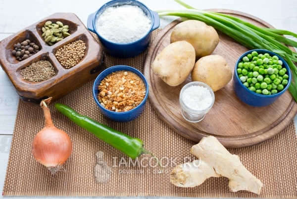 Ингредиенты для картофельных котлет «Алу тикки»