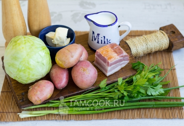 Ингредиенты для ирландского колканнона (colcannon)