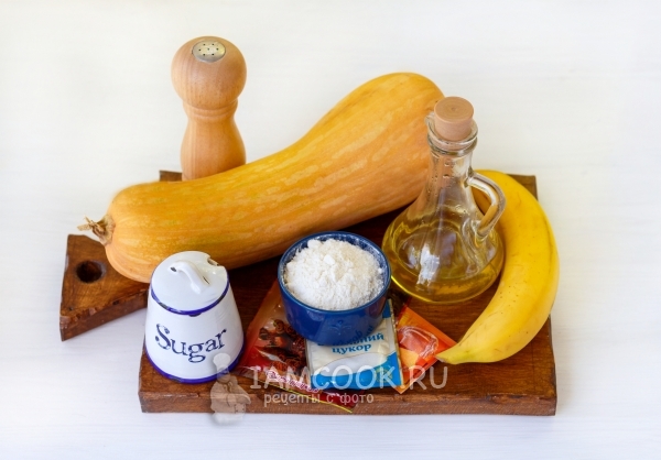 Ингредиенты для постных оладий из тыквы