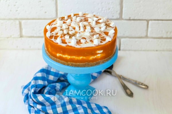 Тыквенный чизкейк с творогом и печеньем