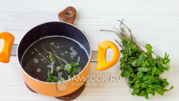 Положить мяту