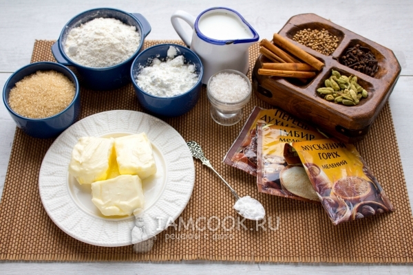 Ингредиенты для бельгийского печенья Спекулос