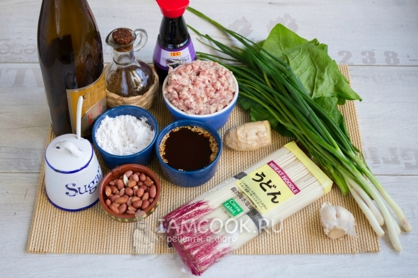 Ингредиенты для лапши Дан-Дан