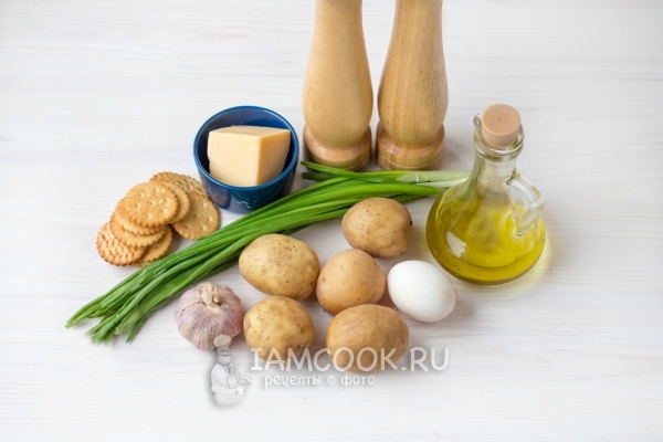 Ингредиенты для картофельных шариков из пюре с сыром